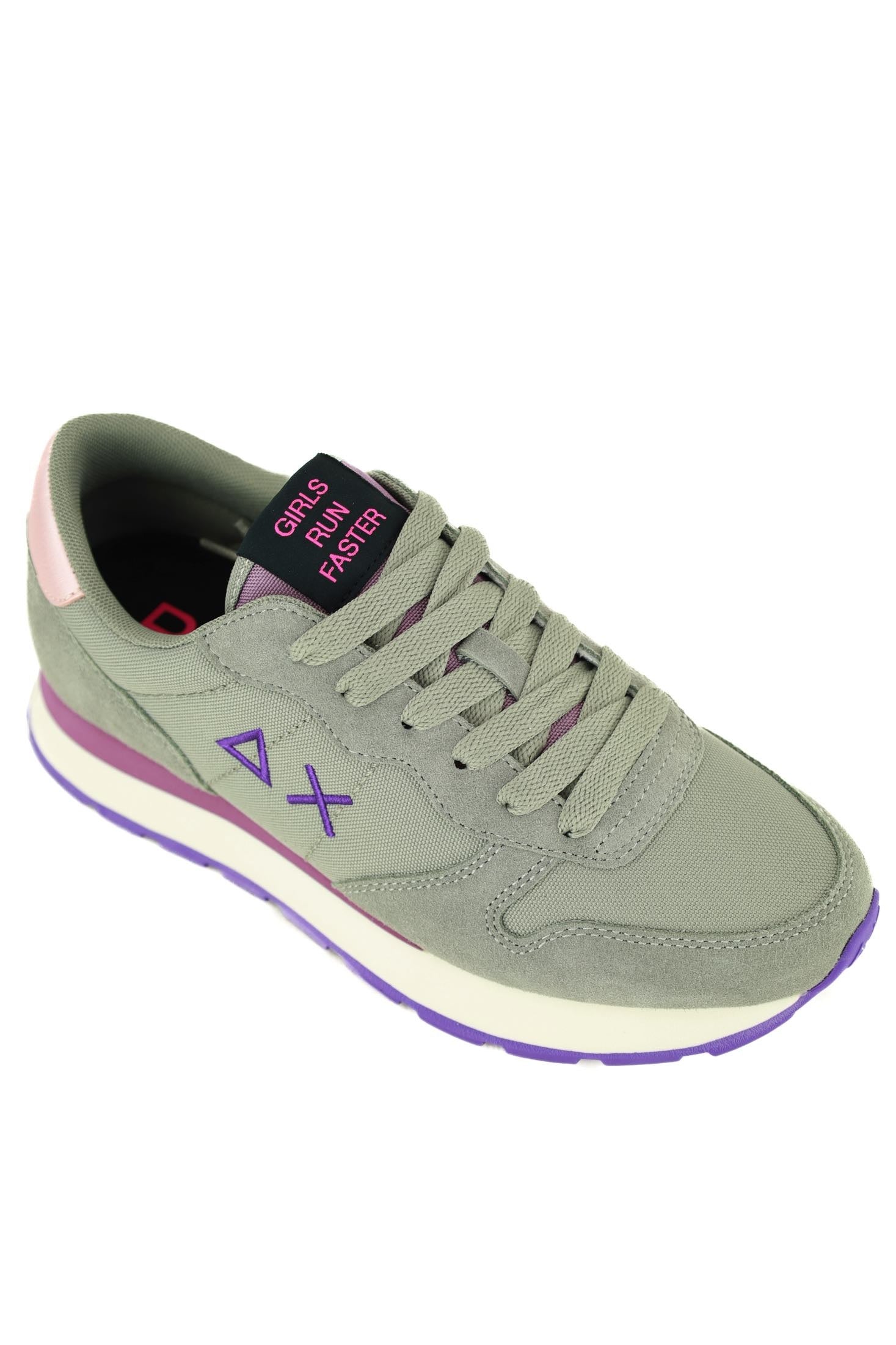 Sun68 Scarpe sneakers donna in pelle e tessuto grigio