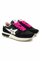 Sun68 Scarpe sneakers donna in pelle e tessuto nero