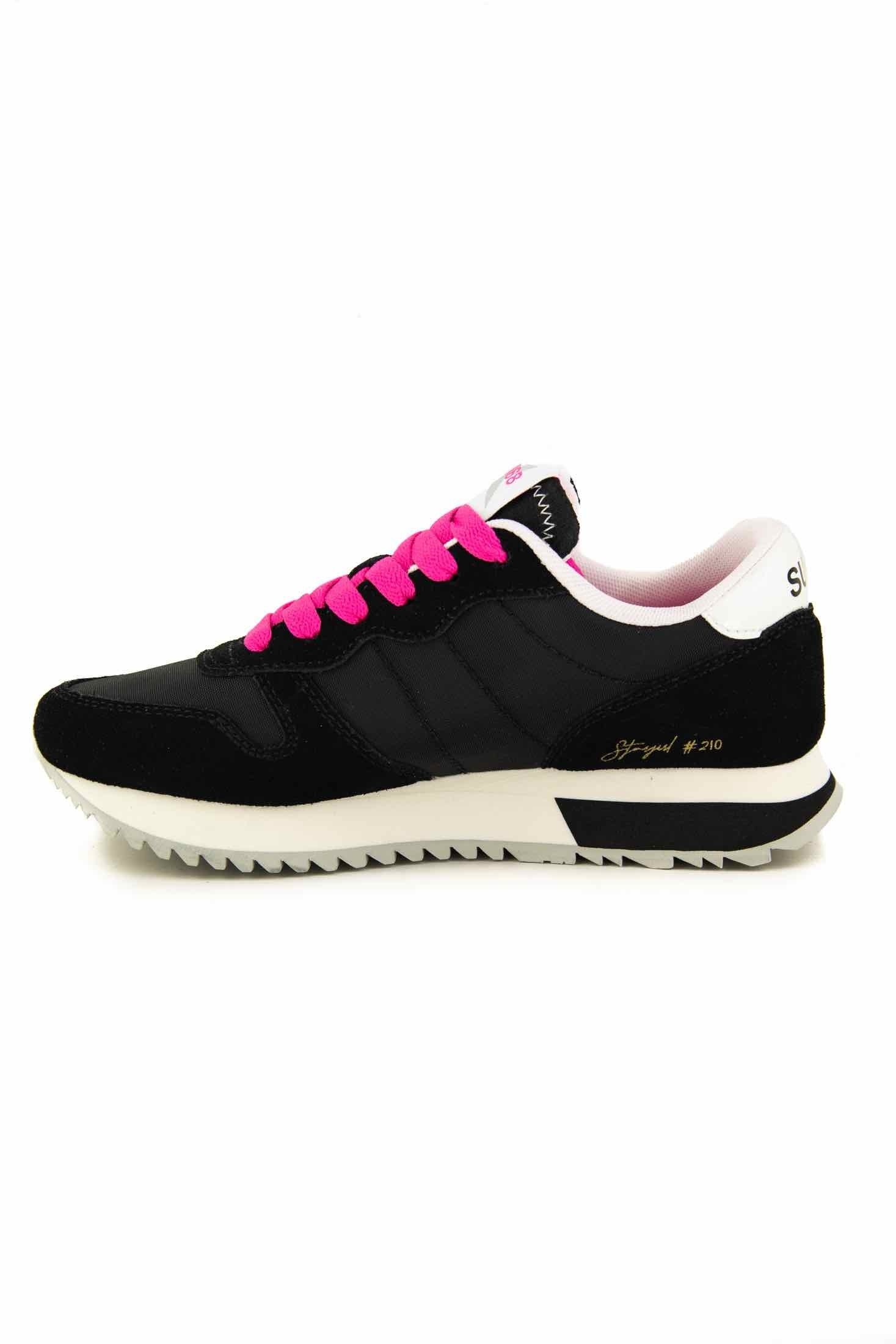 Sun68 Scarpe sneakers donna in pelle e tessuto nero