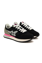 Sun68 Scarpe sneakers donna in pelle e tessuto nero