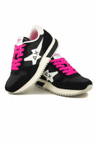 Sun68 Scarpe sneakers donna in pelle e tessuto nero