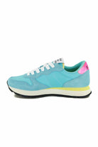 Sun68 Scarpe sneakers donna in pelle e tessuto turchese