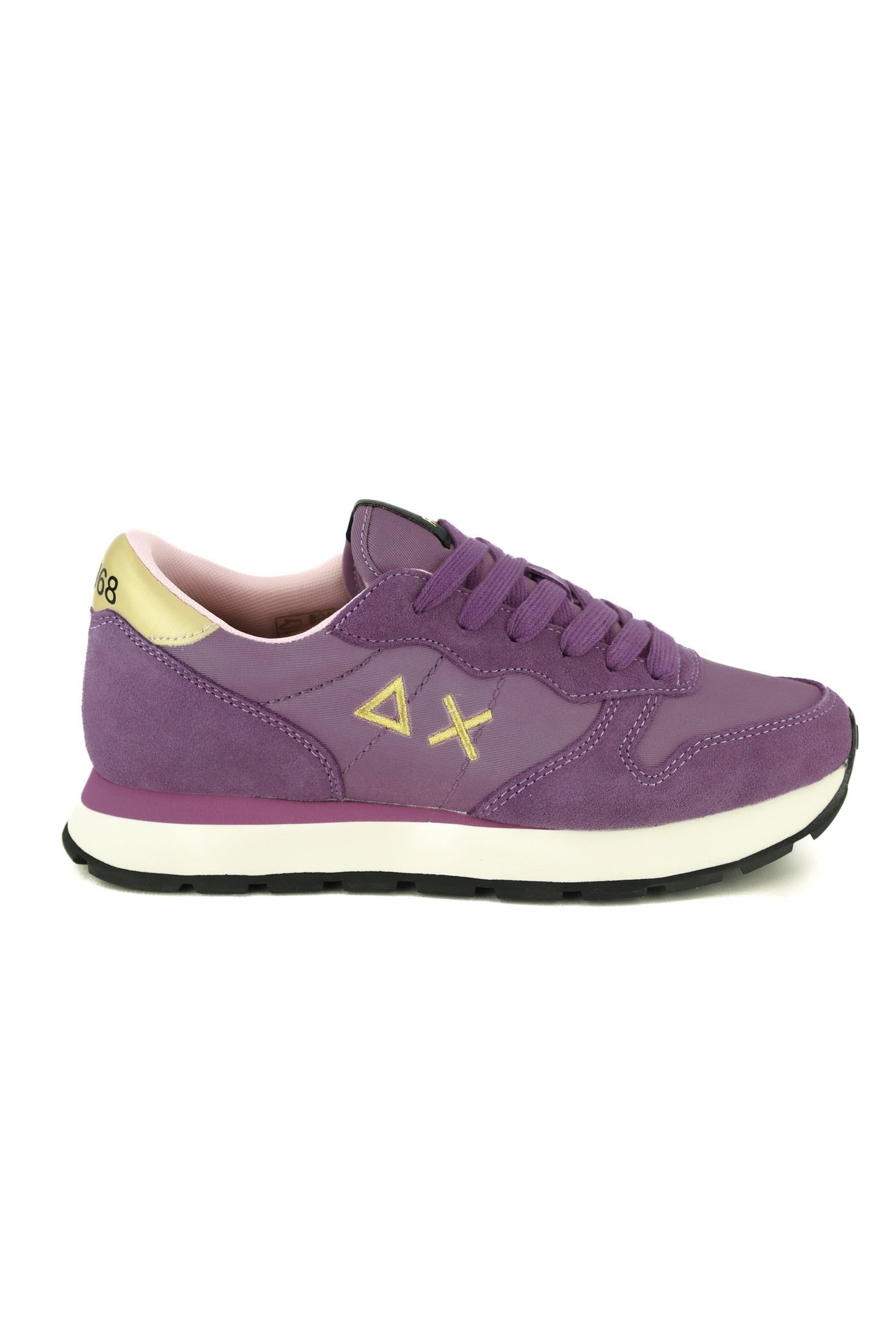 Sun68 Scarpe sneakers donna in pelle e tessuto viola