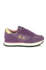 PURPLE LEATHER AND FABRIC WOMEN'S SNEAKERS