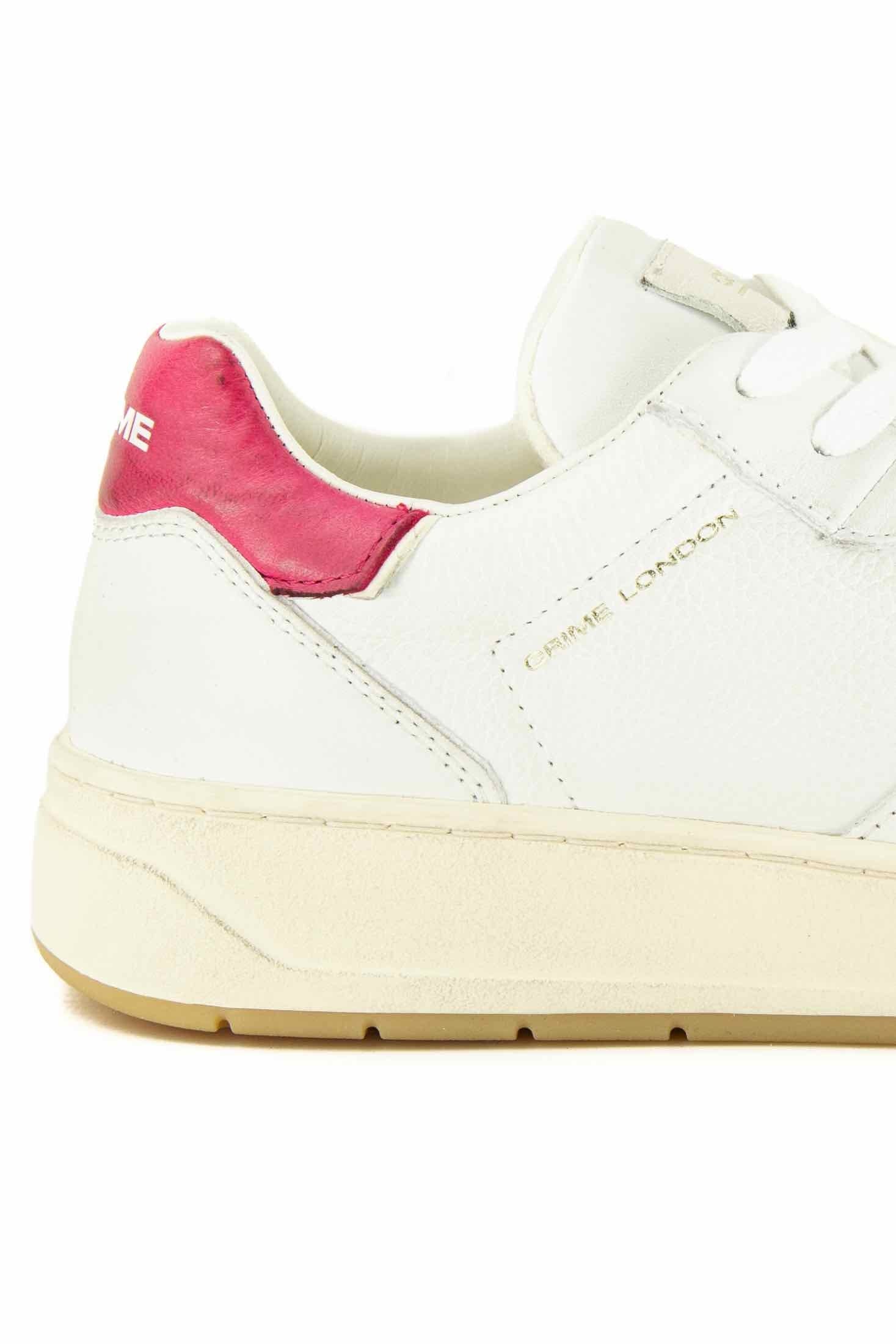 Crime sneakers donna in pelle stile basket bianco