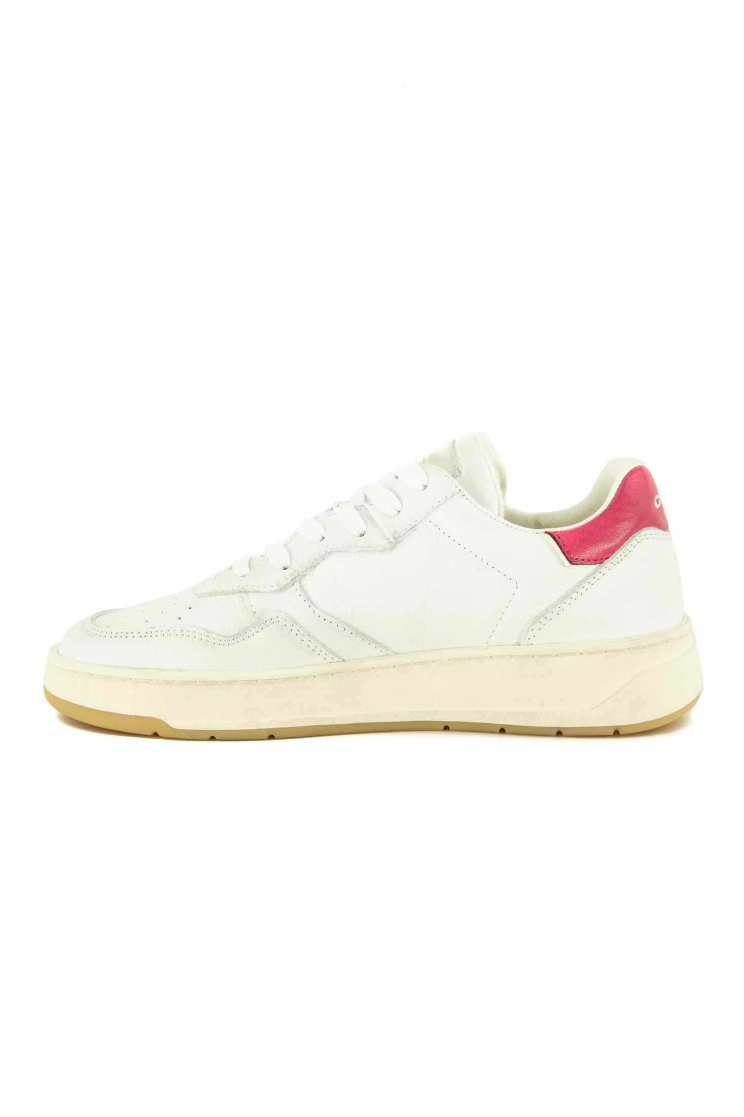 Crime sneakers donna in pelle stile basket bianco