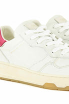 Crime sneakers donna in pelle stile basket bianco