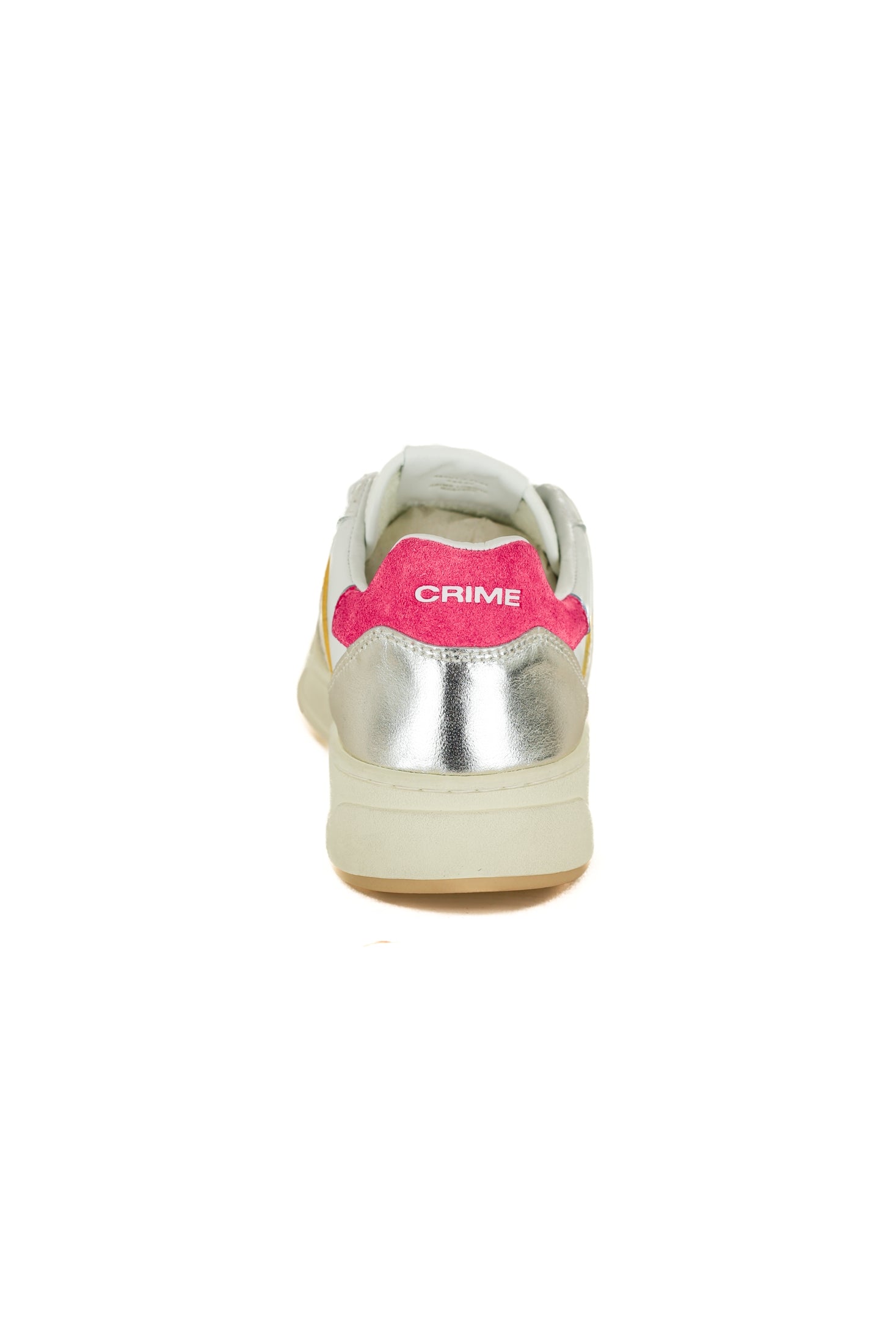 Crime sneakers donna in pelle stile basket bianco