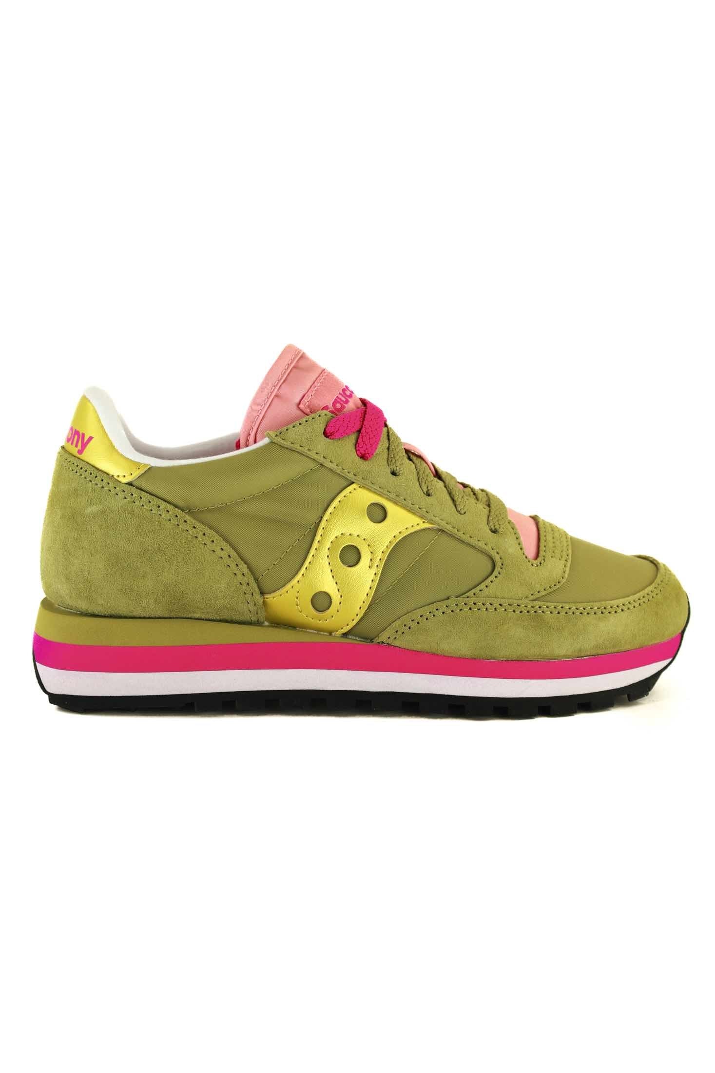 Saucony sneakers donna jazz triple in pelle e nylon verde