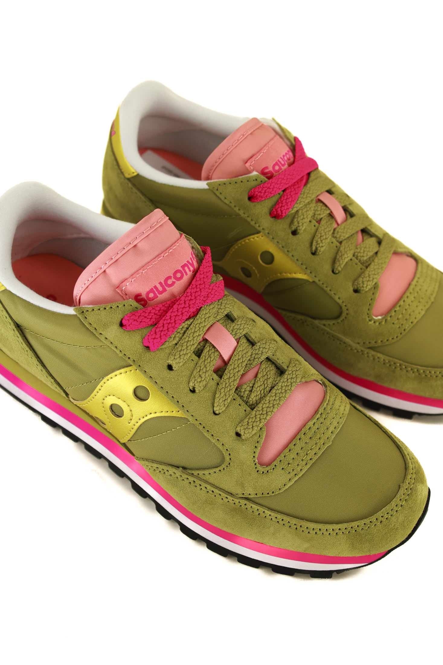 Saucony sneakers donna jazz triple in pelle e nylon verde