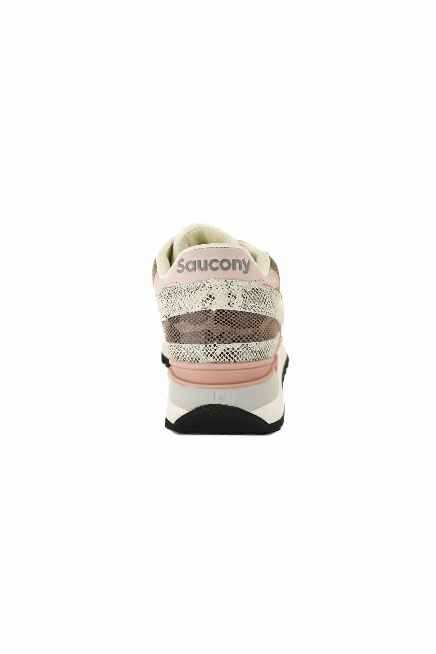 Saucony sneakers donna shadow in pelle stampa rettile beige