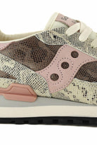 Saucony sneakers donna shadow in pelle stampa rettile beige