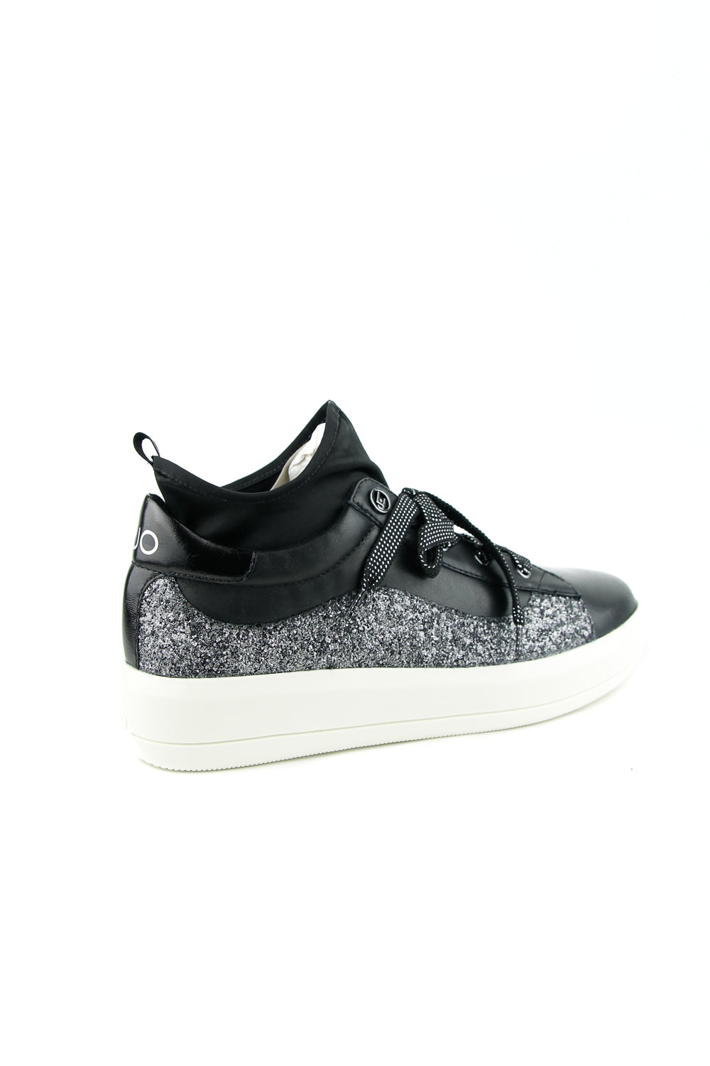 Liu Jo Scarpe sneakers in pelle con calza e glitter nero