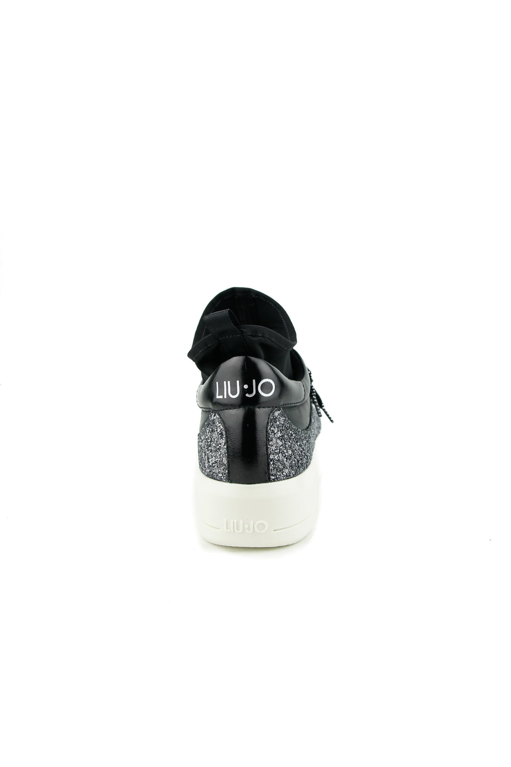 Liu Jo Scarpe sneakers in pelle con calza e glitter nero