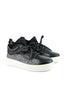 LEATHER SNEAKERS WITH SOCK AND BLACK GLITTER