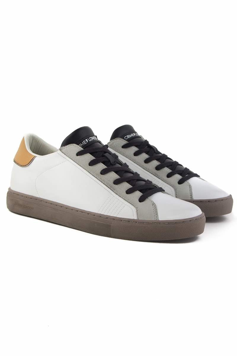 Crime sneakers in pelle con dettagli a contrasto bianco