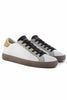 SNEAKERS IN PELLE CON DETTAGLI A CONTRASTO BIANCO