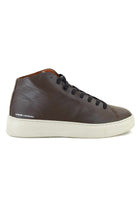 Crime sneakers uomo alte in pelle marrone