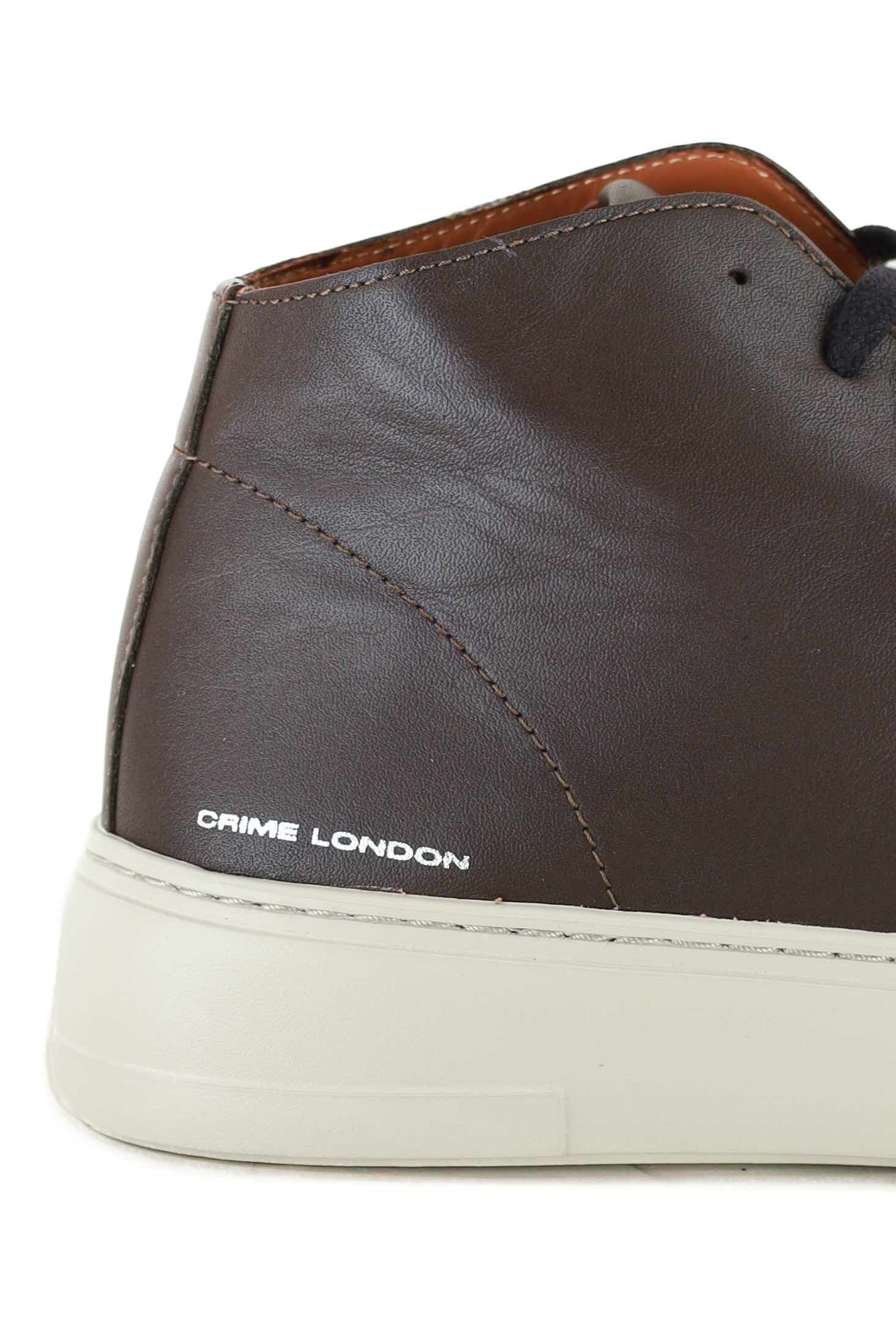 Crime sneakers uomo alte in pelle marrone