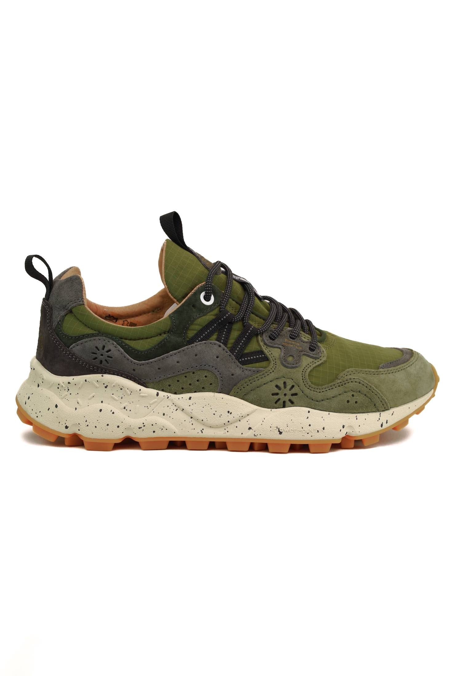 Falc sneakers uomo in camoscio e tessuto verde