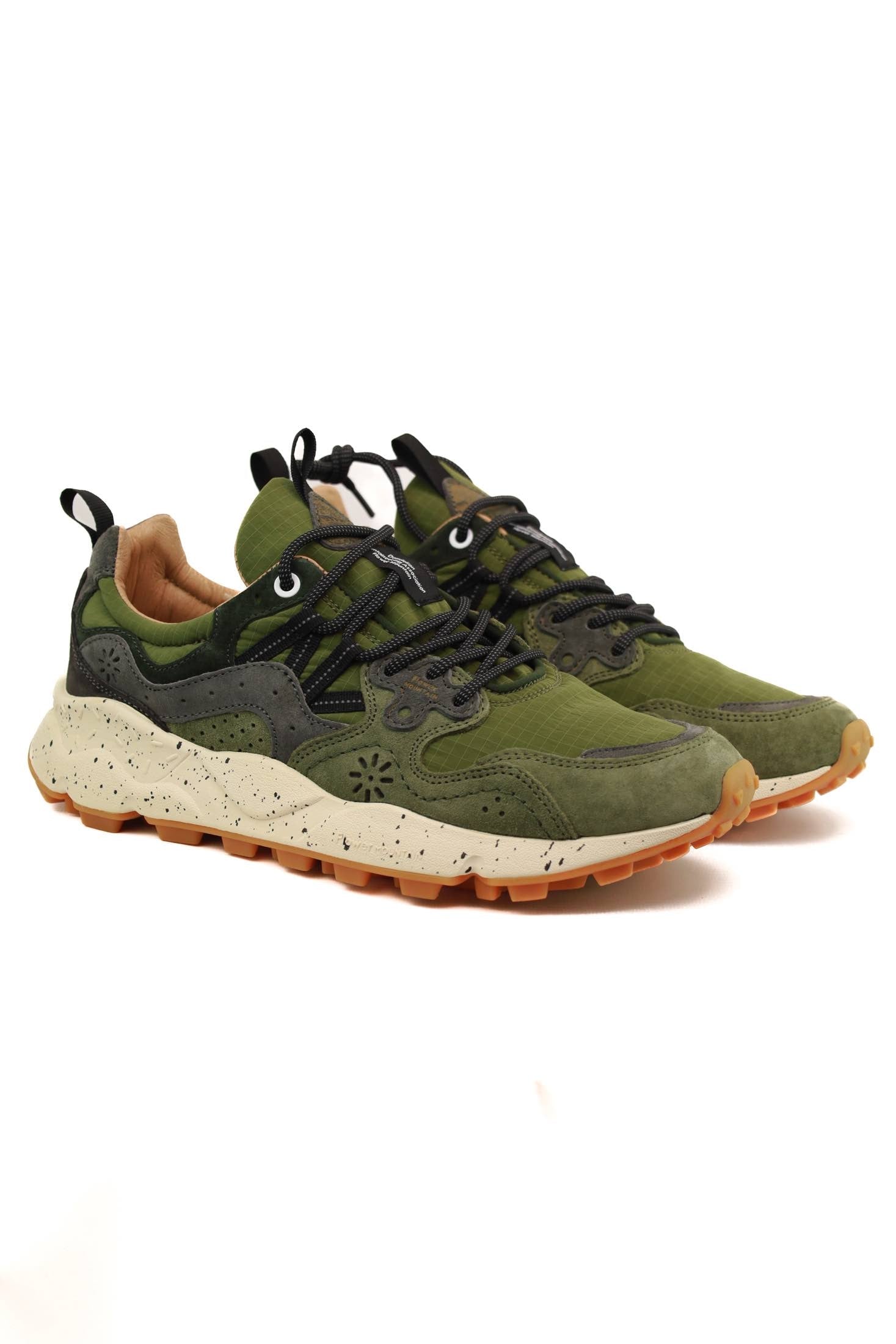 Falc sneakers uomo in camoscio e tessuto verde