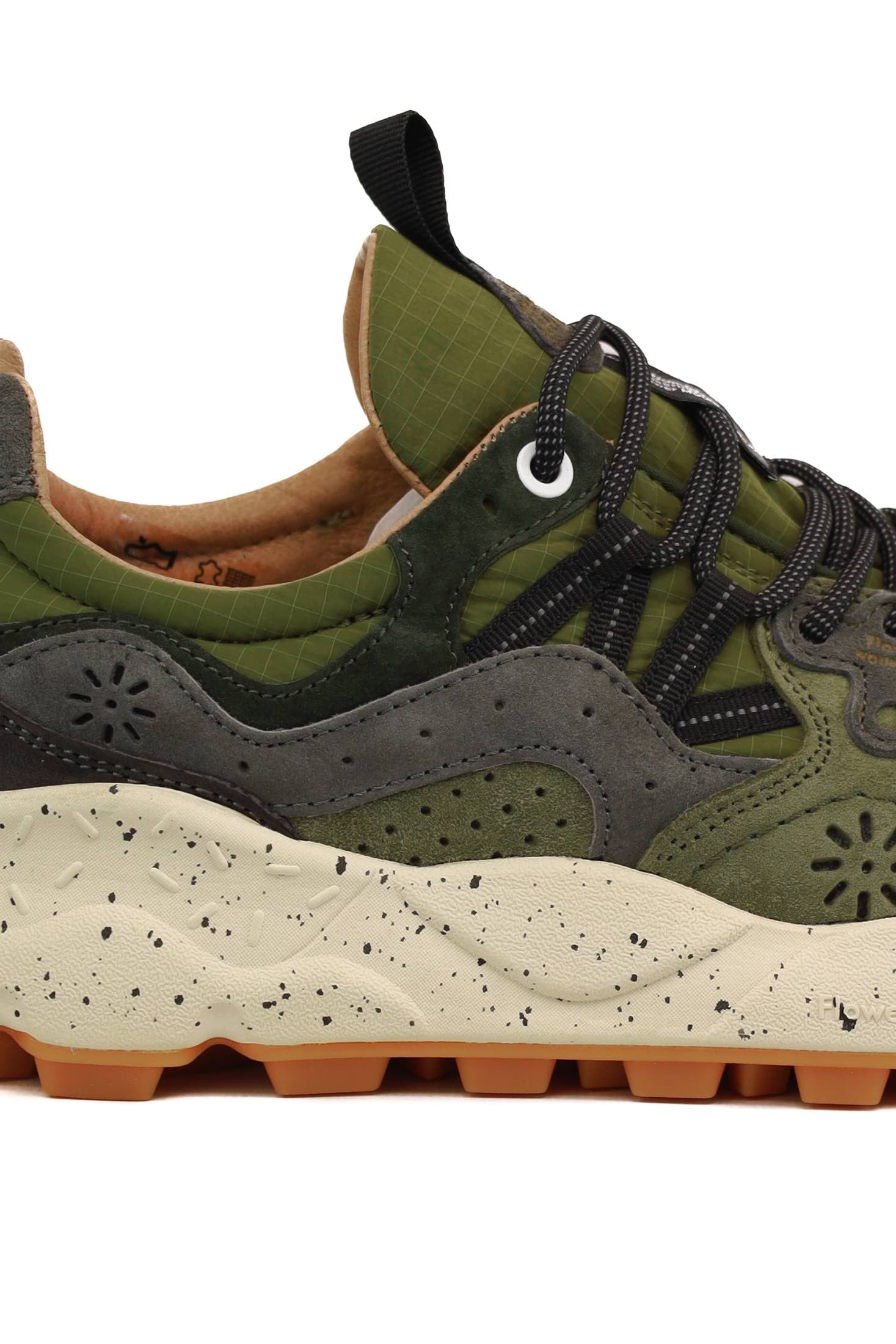 Falc sneakers uomo in camoscio e tessuto verde