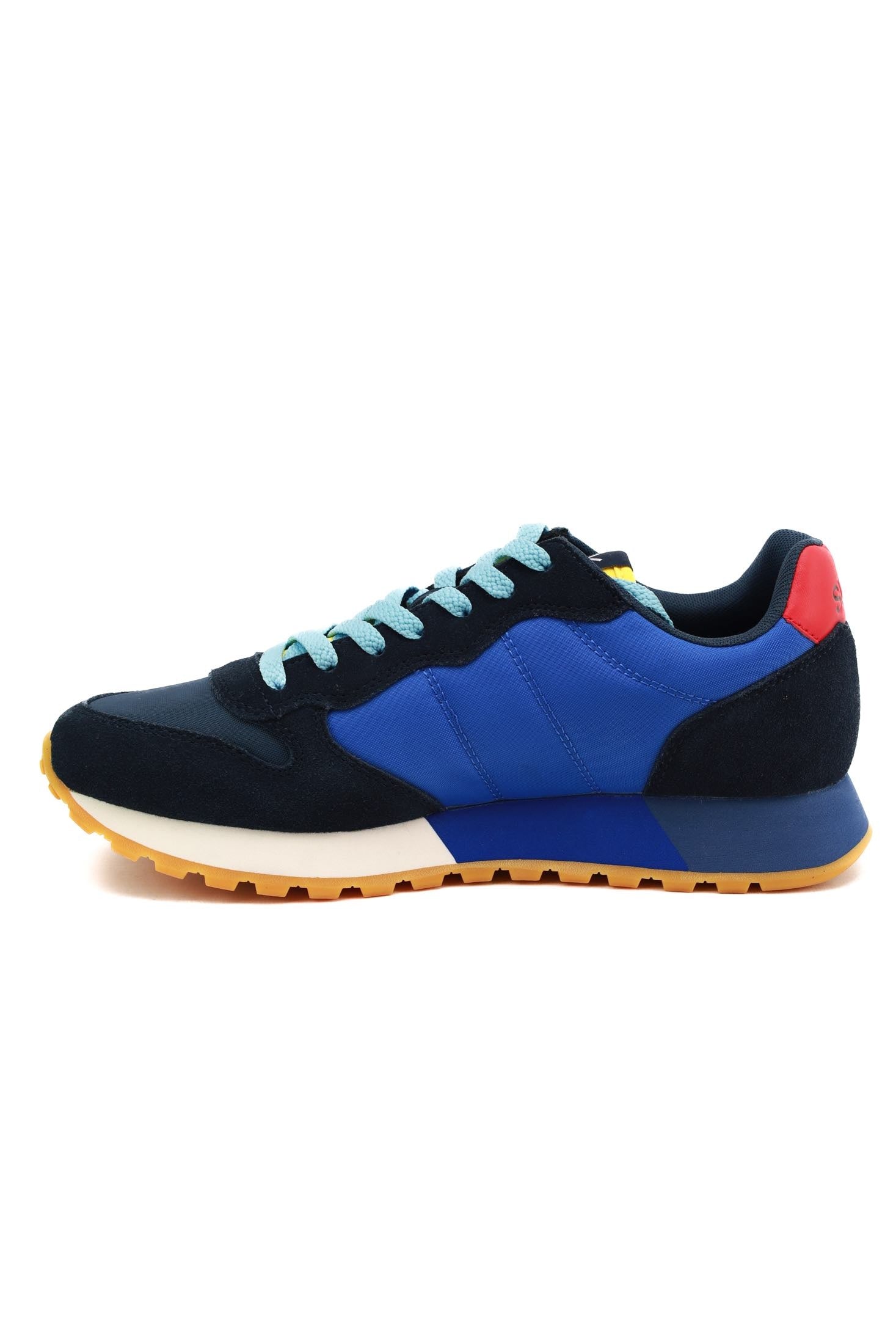 Sun68 Scarpe sneakers uomo in pelle e tessuto blu