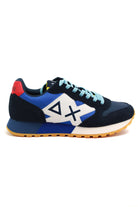 Sun68 Scarpe sneakers uomo in pelle e tessuto blu