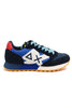 MEN'S SNEAKERS IN BLUE LEATHER AND FABRIC