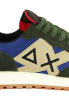 Sun68 Scarpe sneakers uomo in pelle e tessuto verde