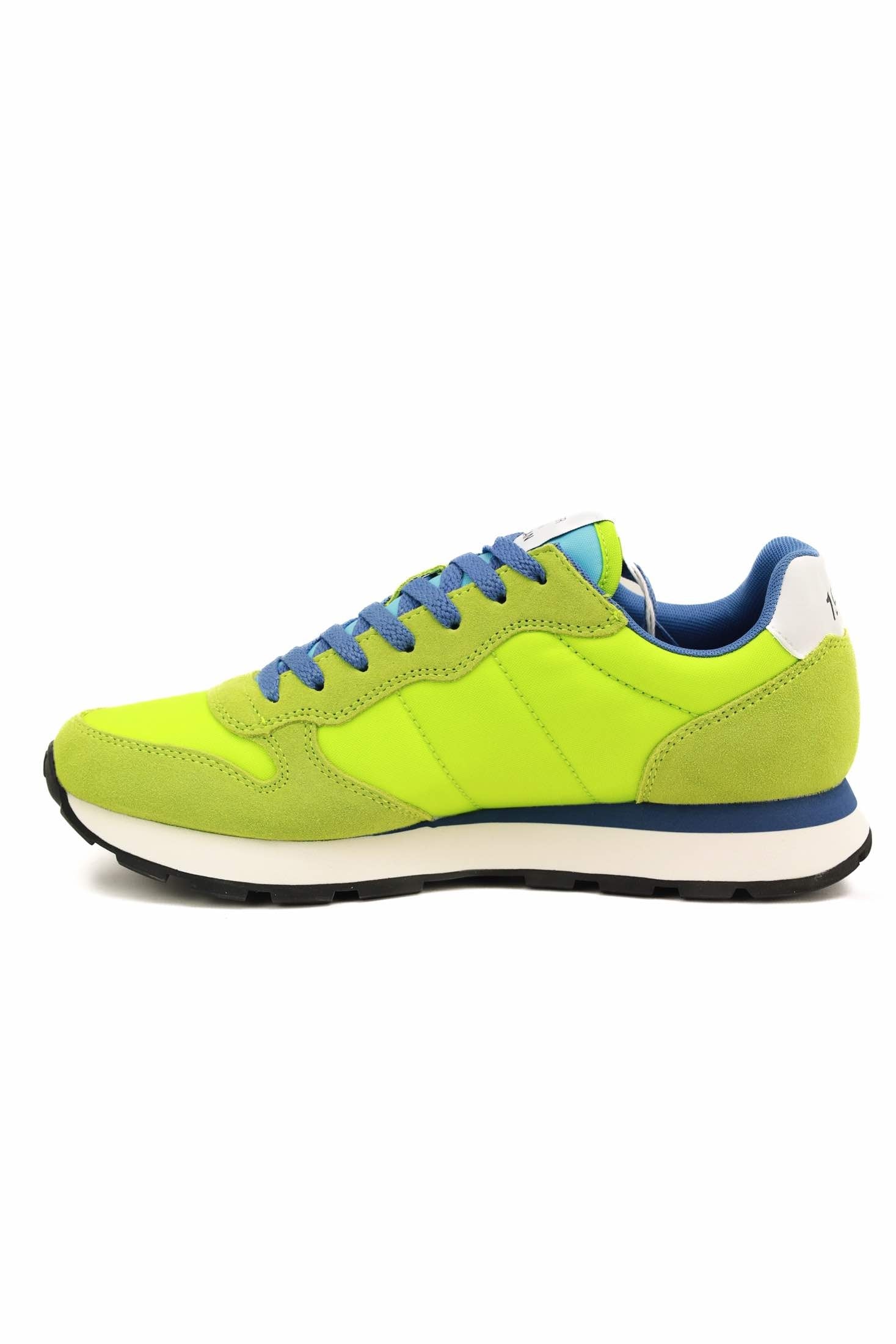 Sun68 Scarpe sneakers uomo in pelle e tessuto verde