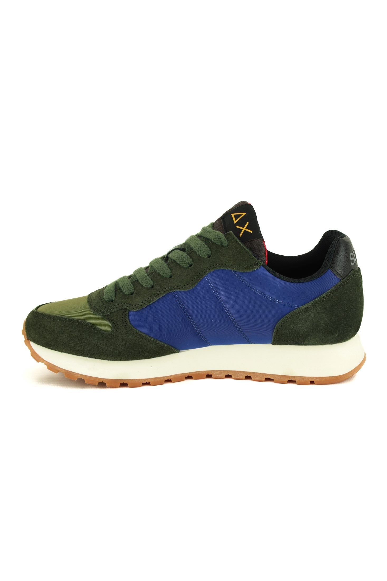 Sun68 Scarpe sneakers uomo in pelle e tessuto verde