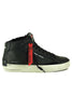 MEN'S SNEAKERS MID IN BLACK LEATHER