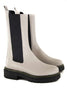 LEATHER BOOT WITH SIDE ELASTICS GREY