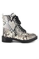 Guess Scarpe stivaletto biker stampa pitone nero