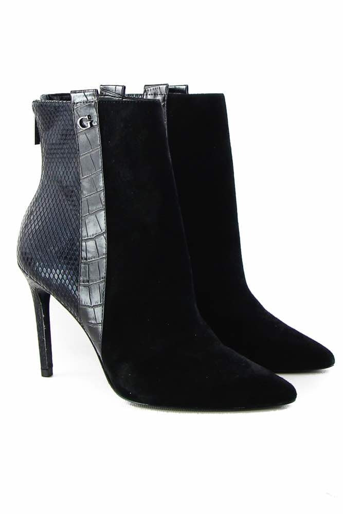 Guess Scarpe stivaletto tacco alto in pelle scamosciata pitone nero