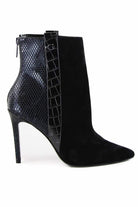 Guess Scarpe stivaletto tacco alto in pelle scamosciata pitone nero