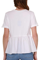 Emme Marella t-shirt con balza al fondo bianco