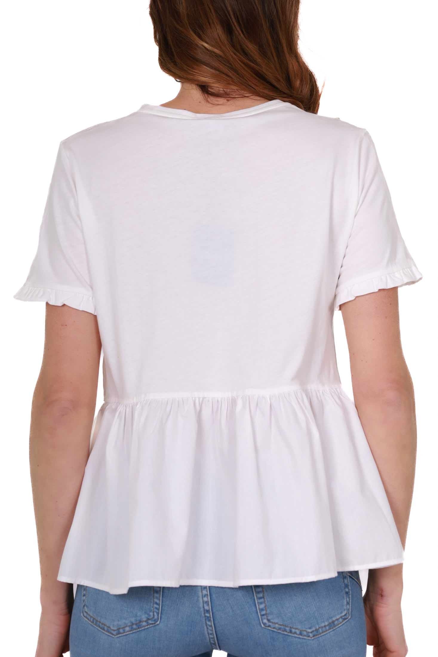 Emme Marella t-shirt con balza al fondo bianco