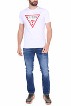 Guess Uomo t-shirt con manica corta con logo iconico bianco