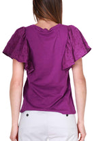 Molly t-shirt con maniche di pizzo viola