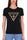 BLACK LOGO AND RHINESTONE PRINT T-SHIRT