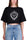 BLACK LOGO PRINT CROPPED T-SHIRT