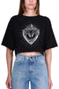 BLACK LOGO PRINT CROPPED T-SHIRT