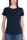 Damen-T-Shirt mit Rundhalsausschnitt aus blauer Baumwolle