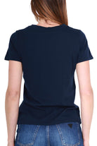 Sun68 Uomo t-shirt donna girocollo in cotone blu