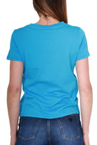 Sun68 Uomo t-shirt donna girocollo in cotone turchese