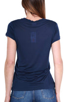 Sun68 Uomo t-shirt donna girocollo in jersey di modal blu