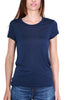 WOMEN'S CREW NECK T-SHIRT IN BLUE MODAL JERSEY