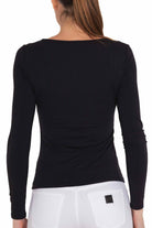 Ax Donna t-shirt girocollo a manica lunga nero